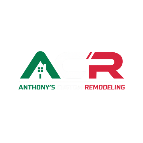 Anthony's Remodeling logo with green house icon and red lettering